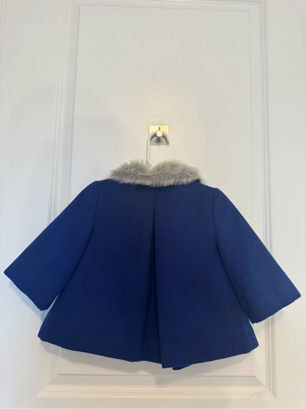 NWOT Janie and Jack Royal Blue Coat w/ Faux Fur Collar & Pom Details (12–24M) 💙